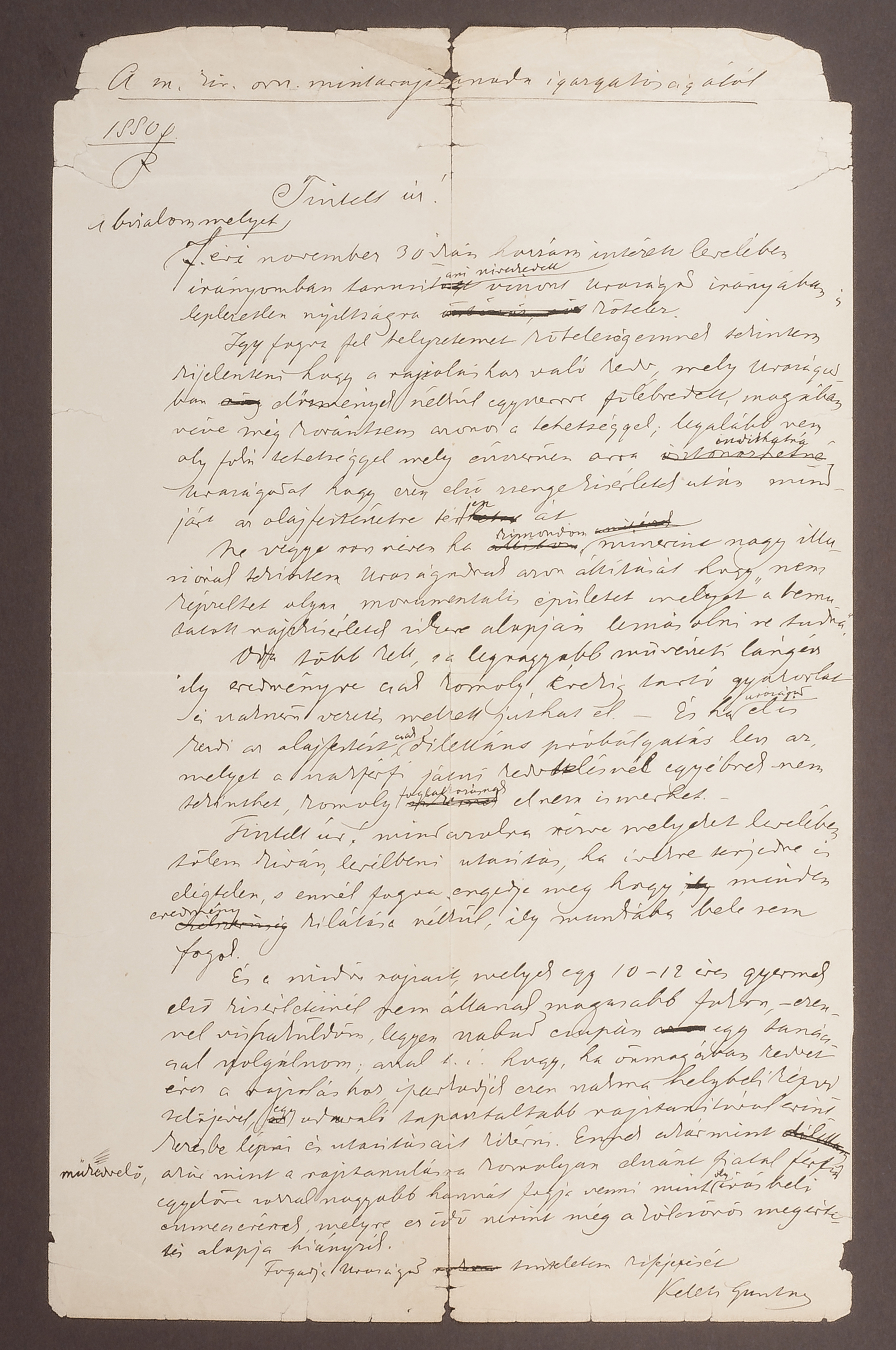 Csontváry második levele Keleti Gusztávhoz, 1880. december 10., tus, papír, 21,4 x 27,3 cm, két beírt oldal